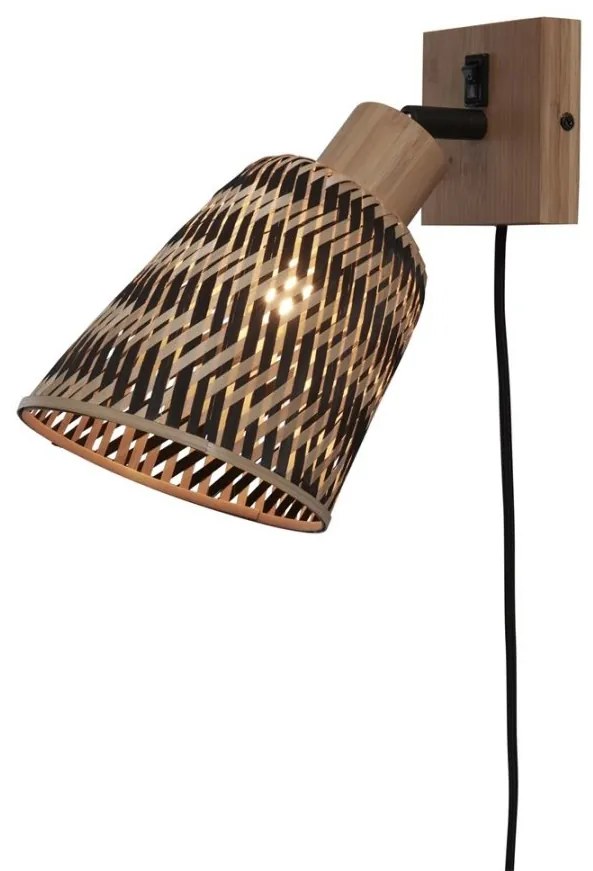 Aplica de perete eco din bambus Java nat/15x17, bl./nat
