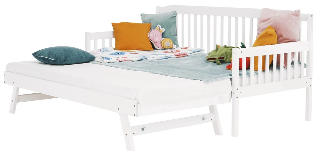 Pat extensibil pentru copii 90 cm Pazzan (alb) (cu somieră). 1034667