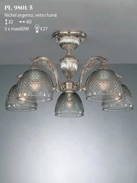 Lustra aplicata cu 5 brate design italian 9801