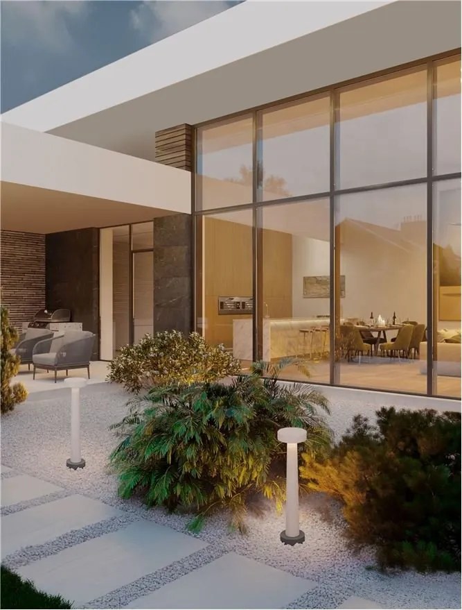 Stalp LED din ciment pentru exterior IP65 Cram White H-50cm