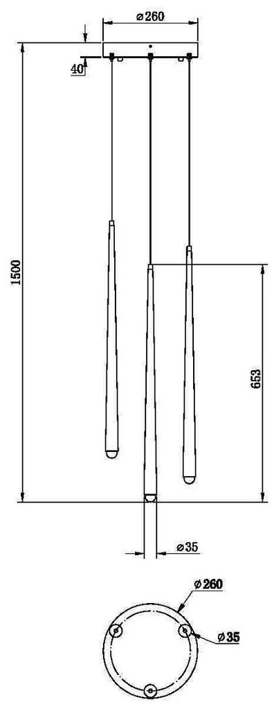 Lustra LED cu 3 pendule stil minimalist modern Cascade alama