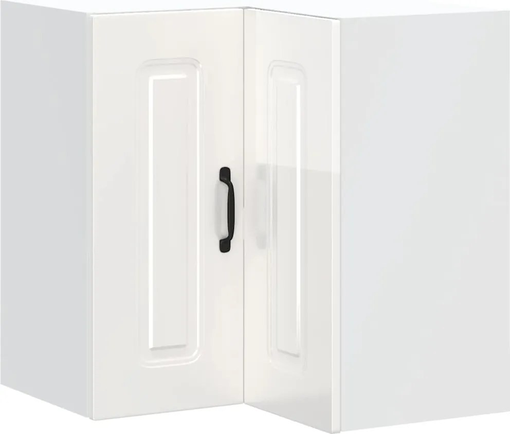 vidaXL Dulap de colț de bucătărie „Kalmar” lemn prelucrat alb lucios