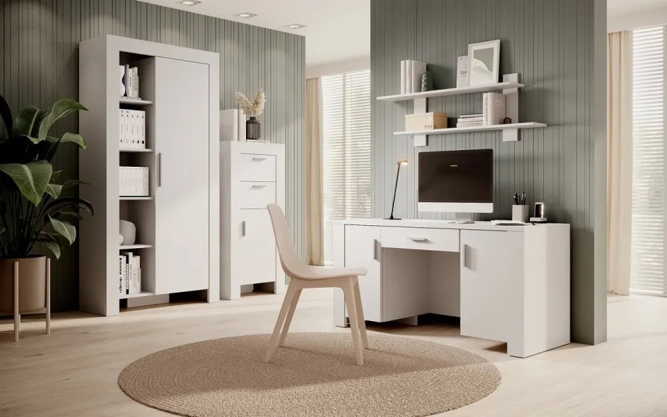 Poliță Suspendată CESIRO, ADRK Furniture (Culoare: Alb / Alb)