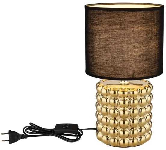 Lampă de masă VALENTINO 1xE14/40W/230V negru/auriu Globo 21626