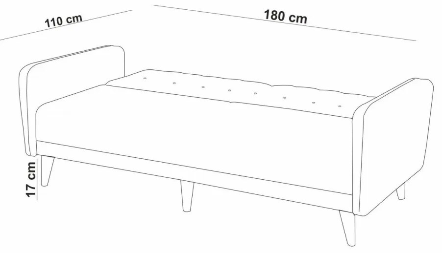 Set Canapea Extensibilă si Fotoliu Aria, Gri