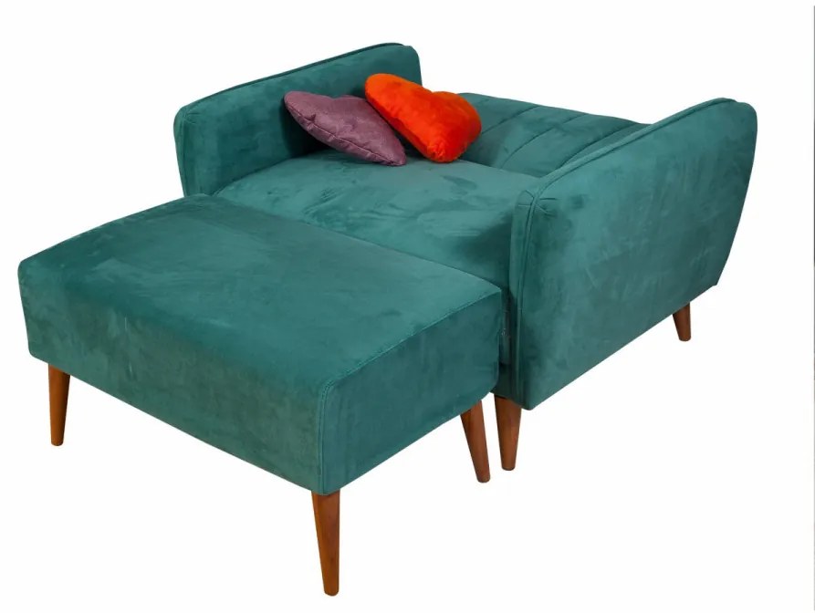 Canapea 2 Locuri, Lemn Solid, Aqua Loveseat, Verde Marin