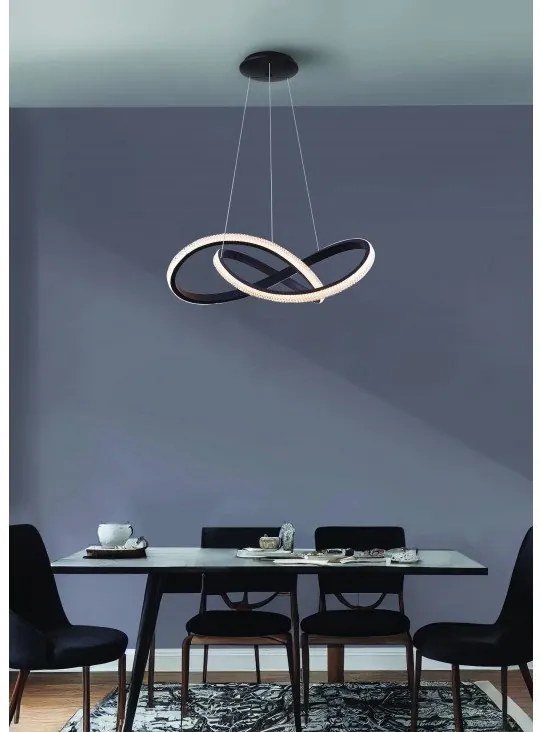 Lustra LED cu telecomanda design modern INFINITY 80 CCT BK