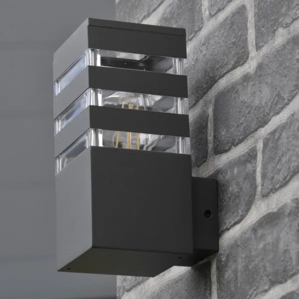 Aplică de perete LED RGBW reglabilă de exterior TEKSAS 1xE27/12W/230V IP44 antracit