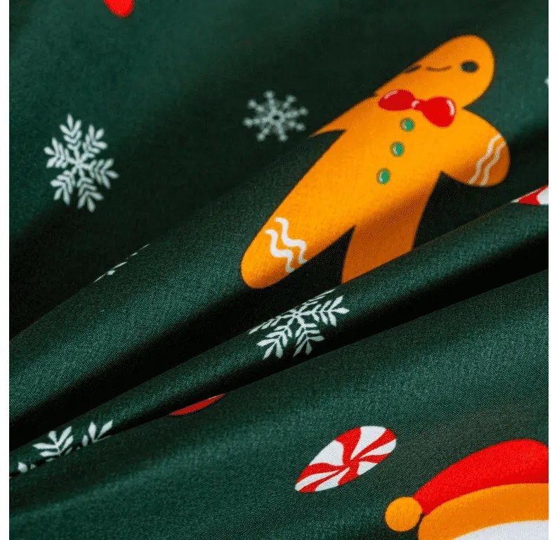 Cearsaf si fata de perna SNOWMAN AND GINGERBREAD Dimensiune: 50 x 70 cm | 140 x 240 cm