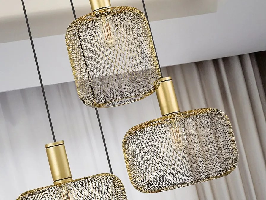Lustra suspendata design decorativ modern Osiris 4 auriu