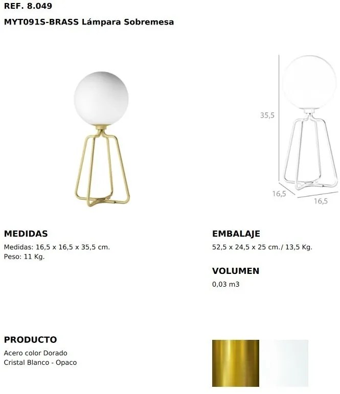 Lampa de masa eleganta design minimalist Golden