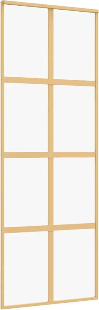 vidaXL Ușă glisantă auriu 76x205 cm sticlă ESG transparentă/aluminiu