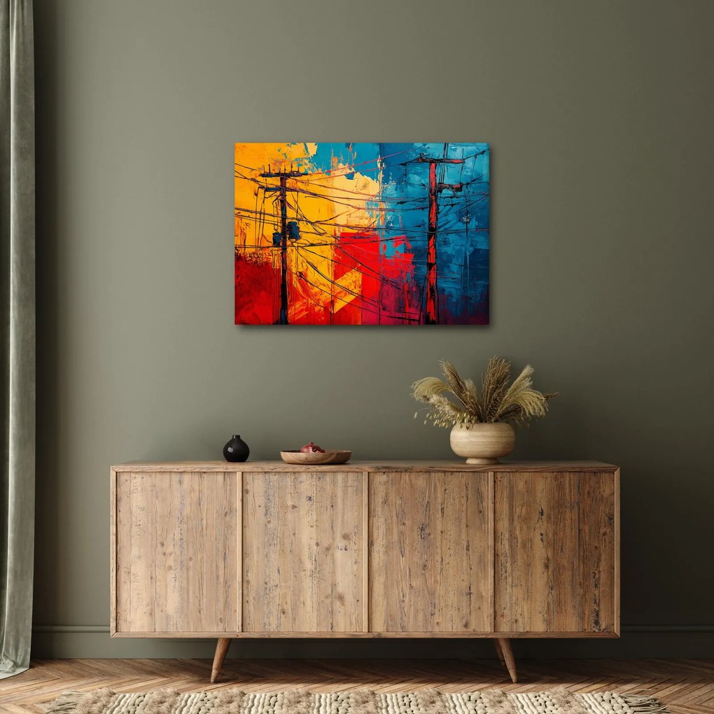 Tablou - Linii electrice abstracte (70x50 cm)