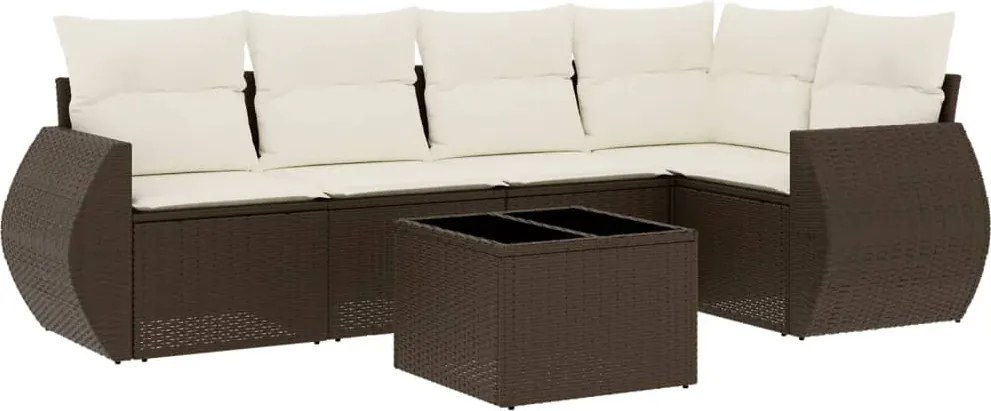 vidaXL Set canapele de grădină cu perne, 6 piese, maro, poliratan