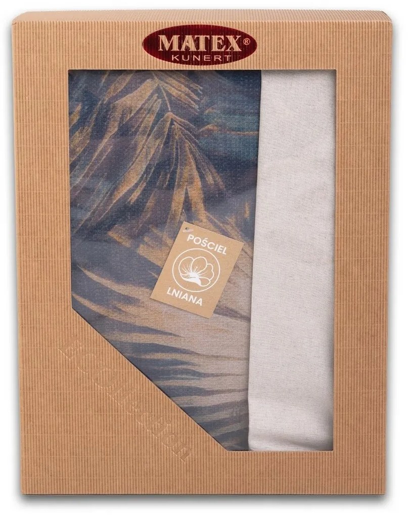 Lenjerie de pat din bumbac și in Frunze, 160 x 200 cm, 2 buc. 70 x 80 cm