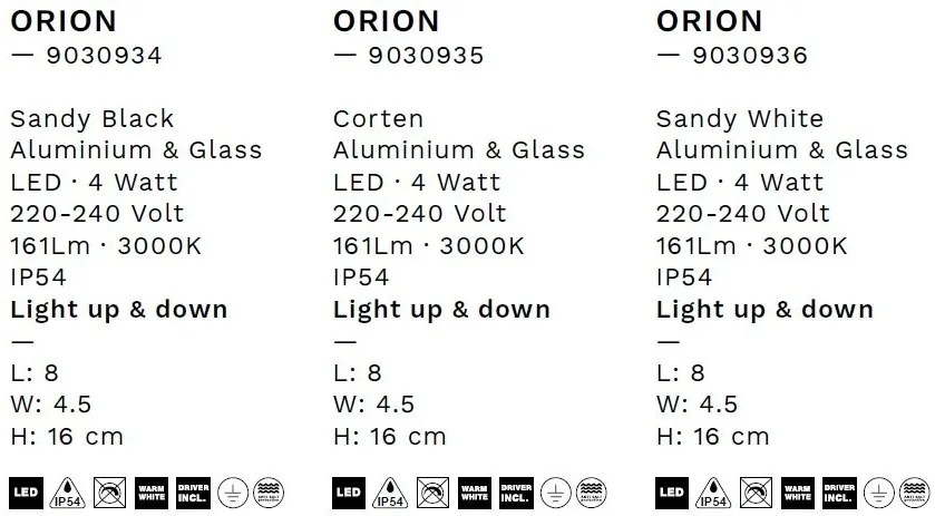 Aplica LED iluminat exterior ambiental IP54 ORION cafeniu