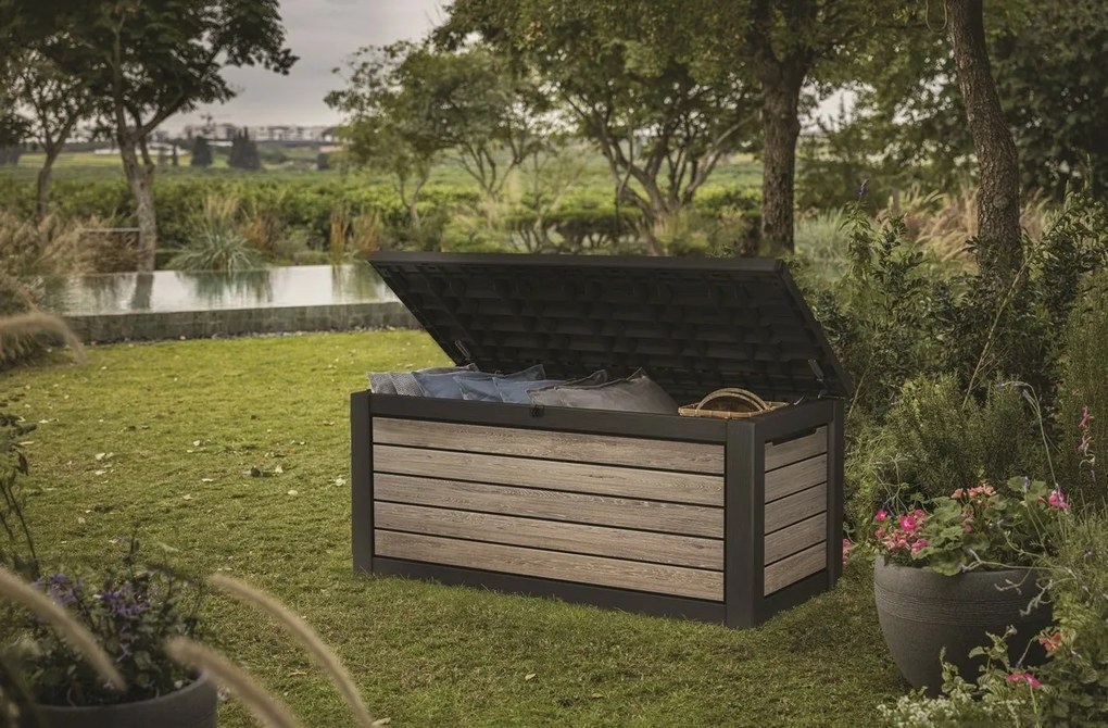 Keter cutie de depozitare pentru grădină Deco 630 l, maro deschis