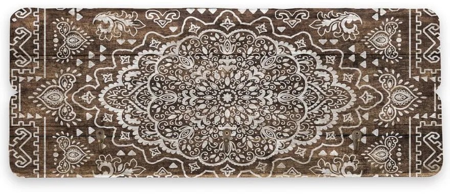 Cuier de perete din lemn de pin Tierra Bella Mandala, 50 x 20 cm