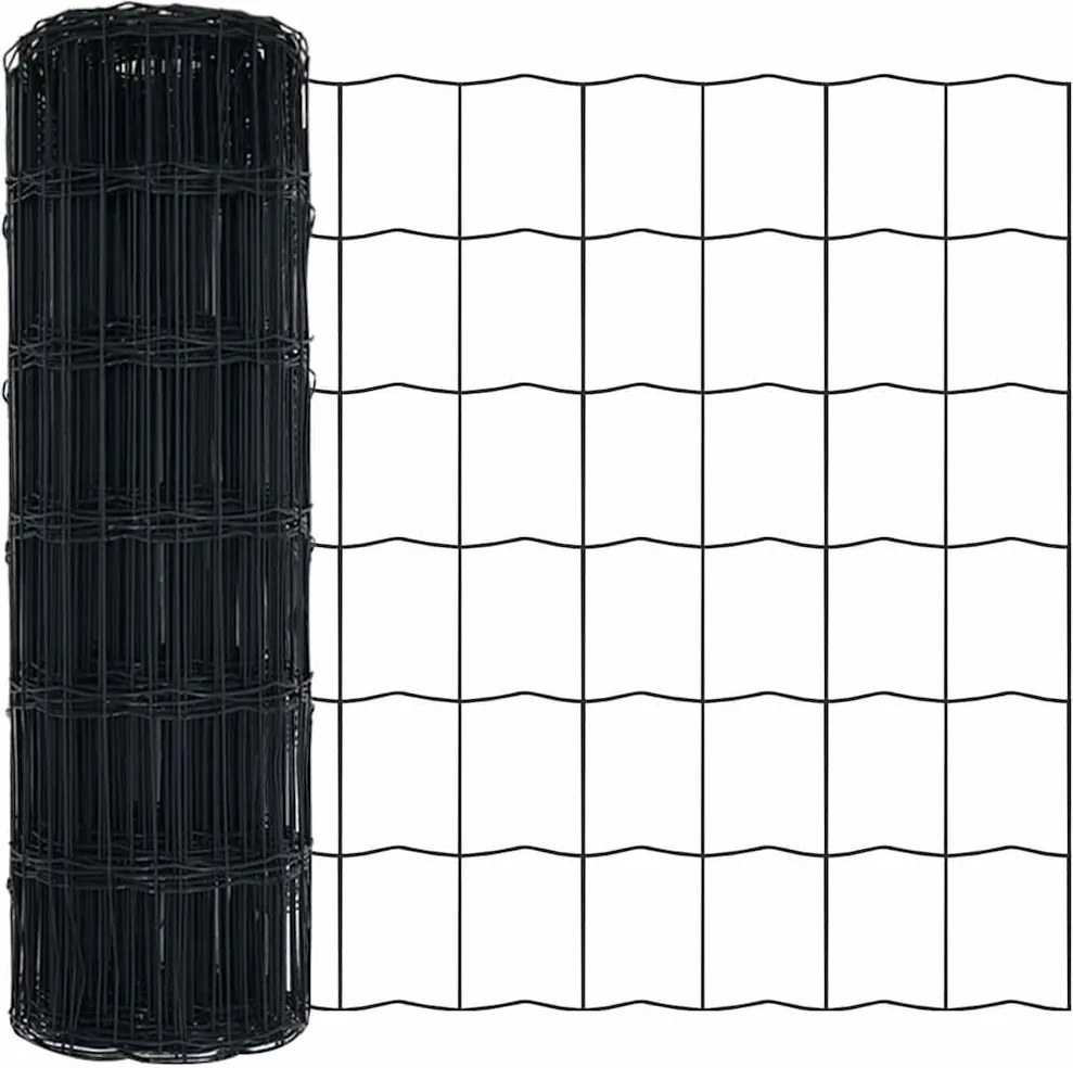 vidaXL Gard Euro Gri 0,4 x 10 m Fier acoperit cu PVC