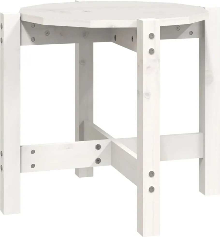 vidaXL Măsuță de cafea, alb, Ø 52,5x45 cm, lemn masiv de pin