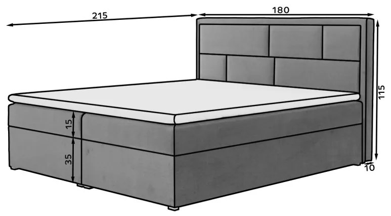 Pat boxspring Meron 180x200 cm Soft 17