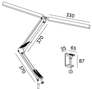 Lampă de birou LED TENUIX DUO, cu intensitate reglabilă, 15W, 230V, 3000–6000K