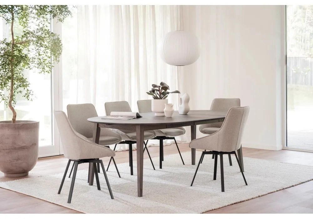 Masă de dining rotundă extensibilă din lemn de stejar ø 120 cm Filippa – Rowico