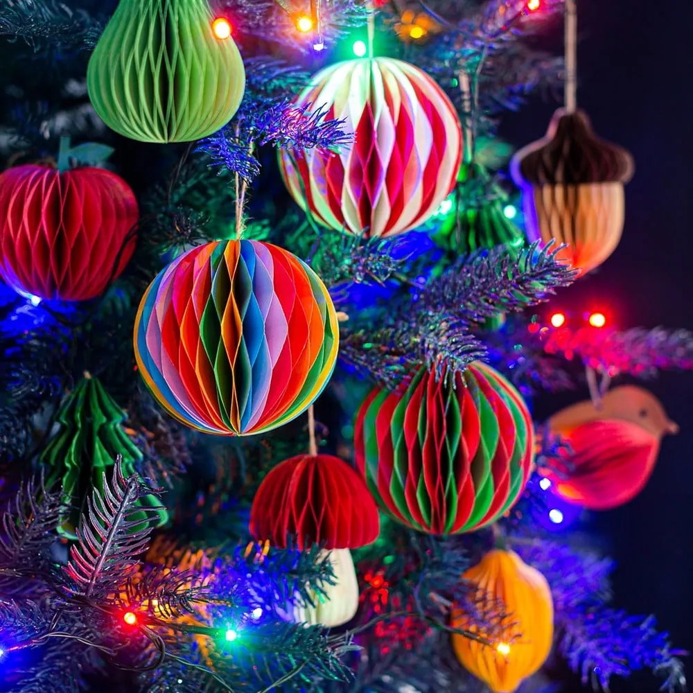 Ornament de Crăciun din hârtie Honeycomb Tree – Sass & Belle