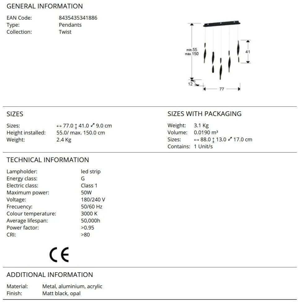 Lustra LED suspendata design modern Twist