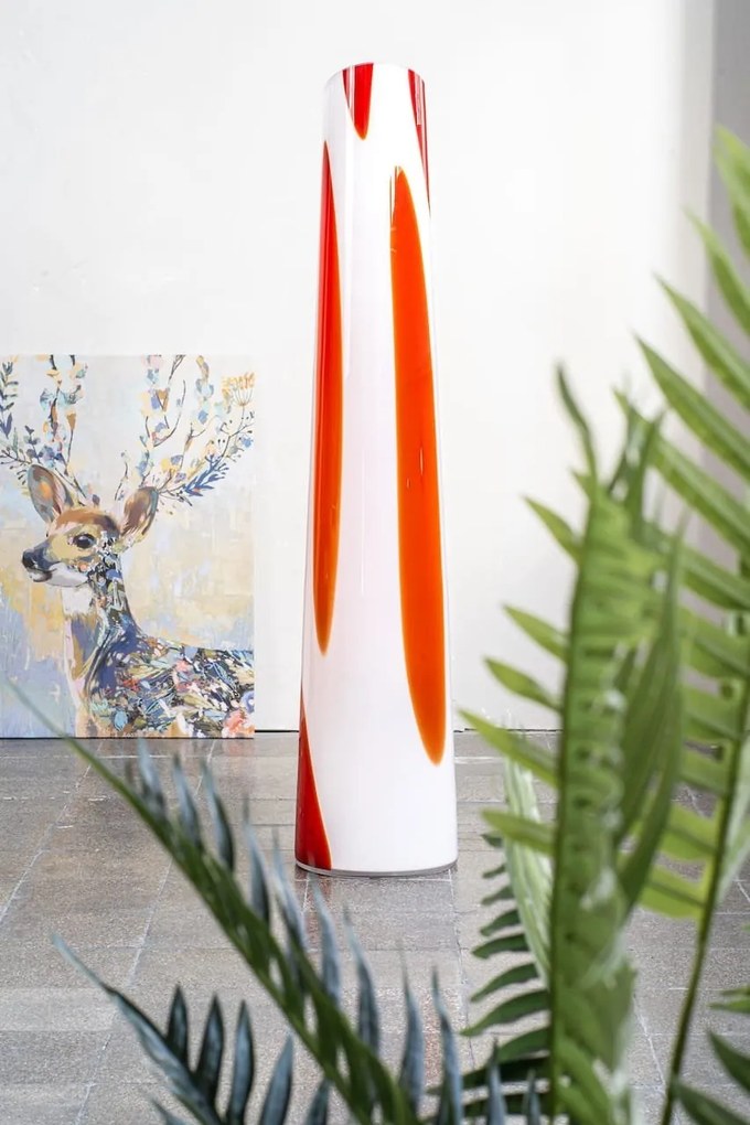 Lampadar, lampa de podea design modern POLONIA opal, rosu
