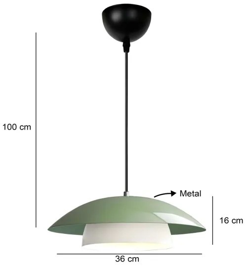 Lustră cu cablu MOONLIGH 1xE27/40W/230V verde