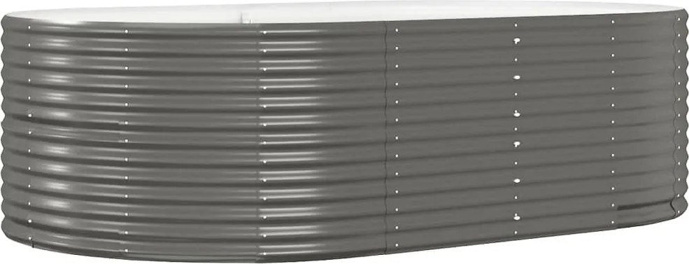 vidaXL Strat înălțat grădină gri, 212x140x68 oțel galvanizat