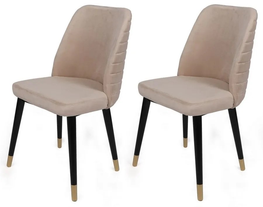 Set de scaune de sufragerie Hugo Cream and Black,2 buc.