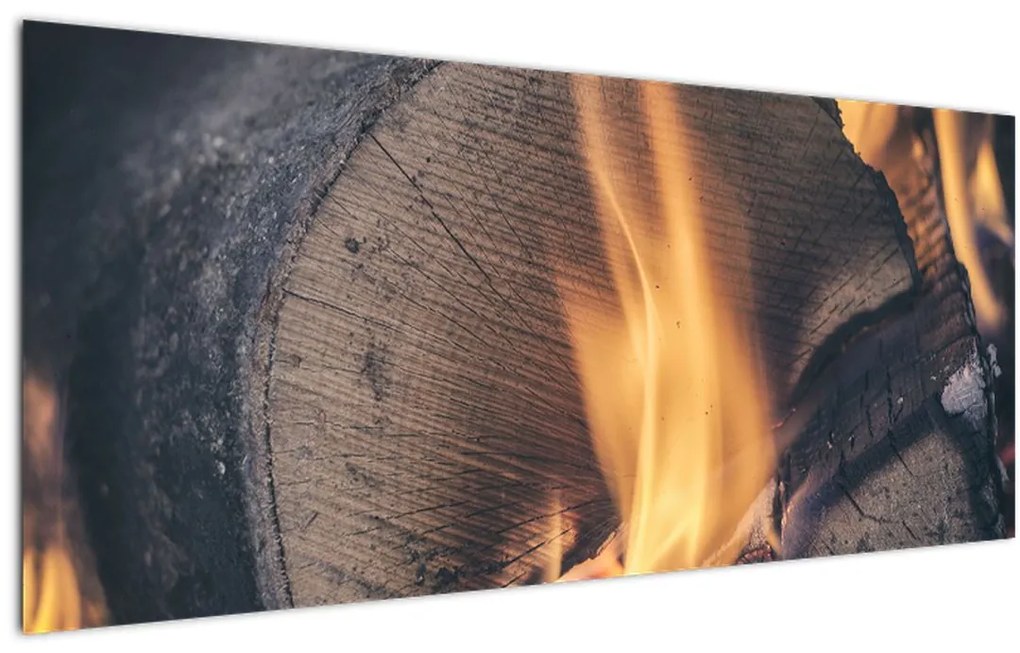 Tablou - Lemn în foc (120x50 cm)