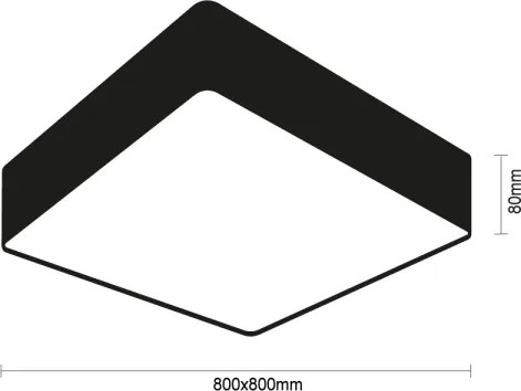 Plafonieră LED/215W/230V 3000/4000/6500K 80x80 cm neagră