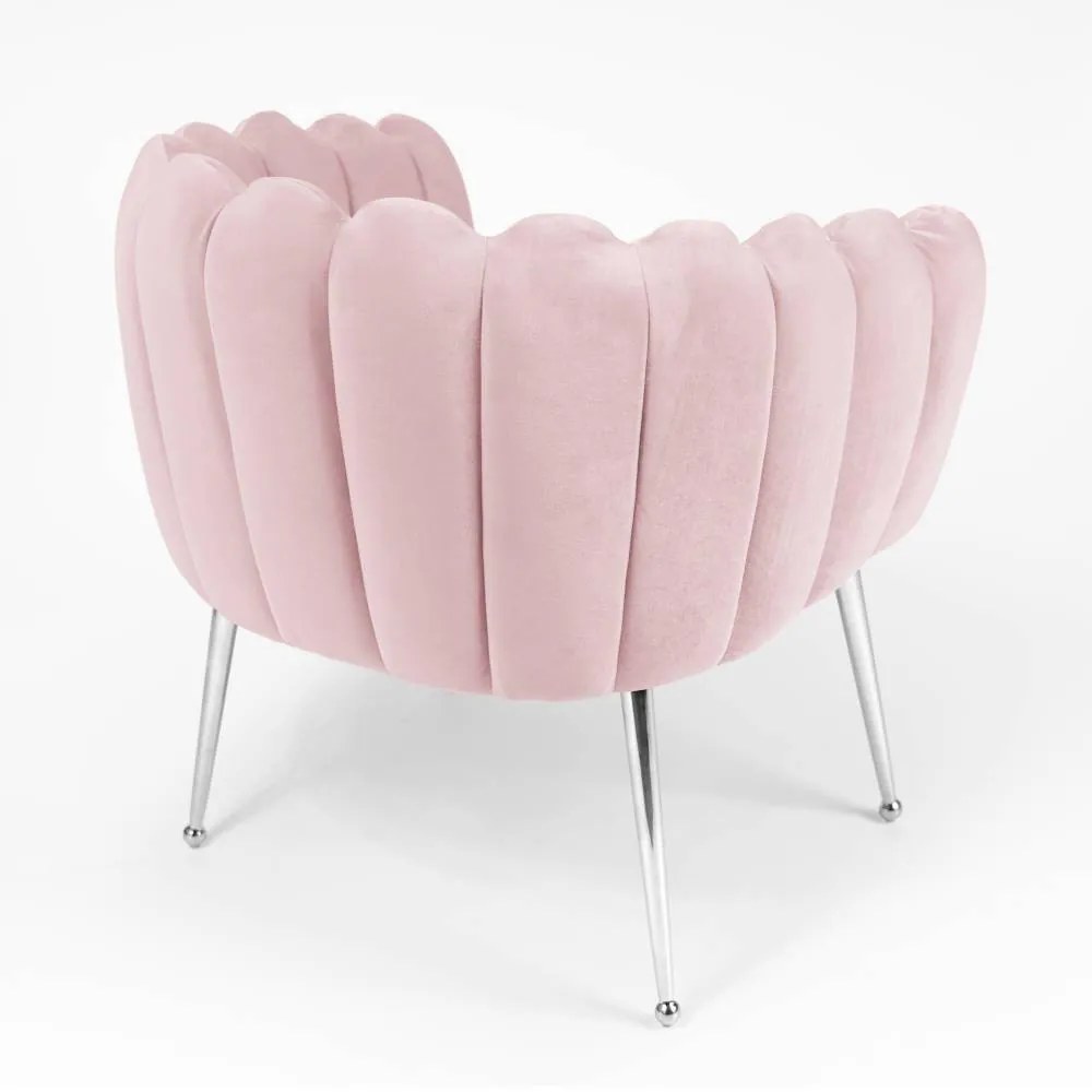 Scaun Lili roz/silver – H81 cm
