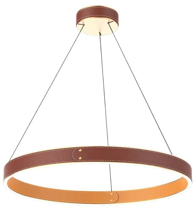 Lustră LED pe cablu LEATHER LED/47,8W/230V maro/portocalie Klausen 142027