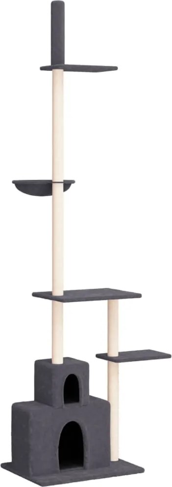 vidaXL Ansamblu pisici podea până la tavan, gri închis, 250,5-276,5 cm