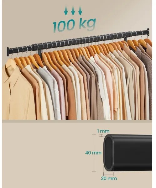 Cuier de podea mobil LINEA, negru