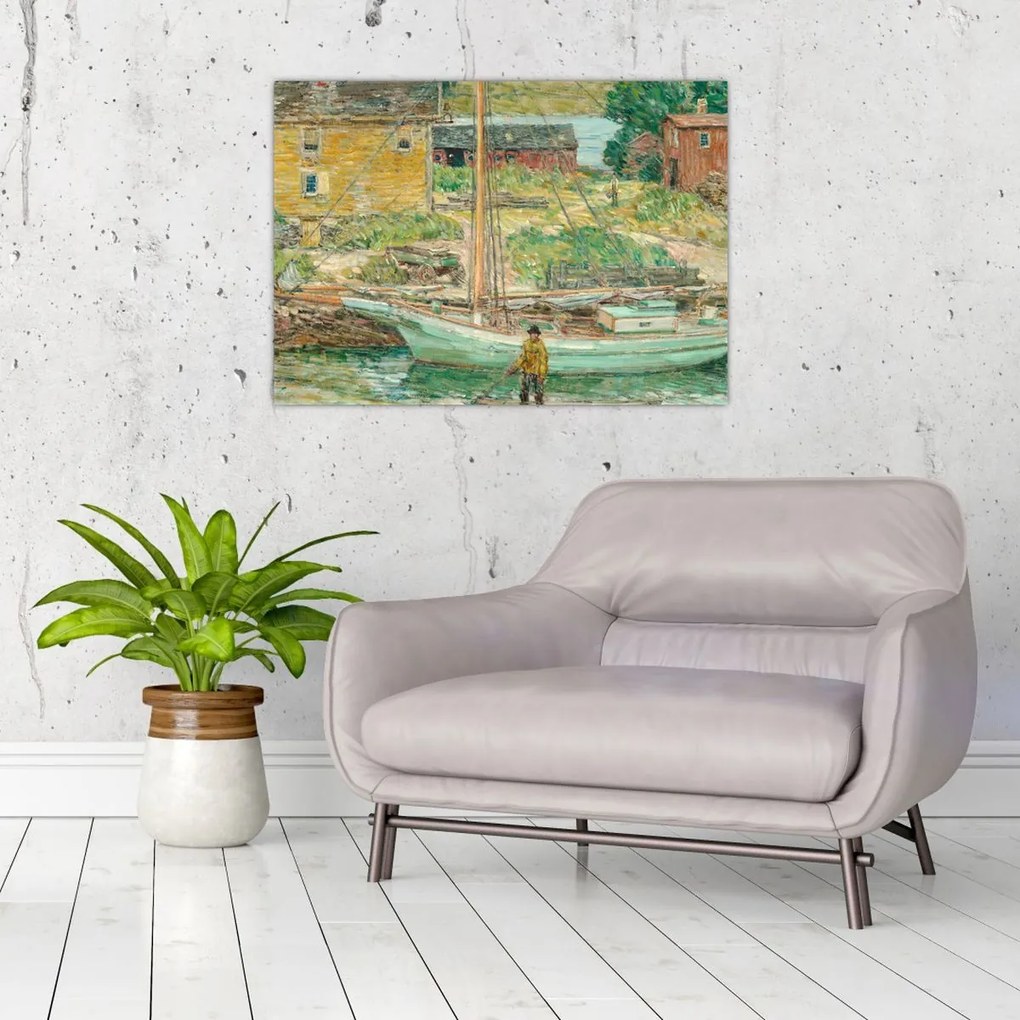 Tablou - Childe Hassam, Oyster Sloop, Cos Cob, reproducere (70x50 cm)