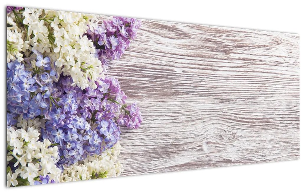 Tablou - Liliac pe lemn (120x50 cm)