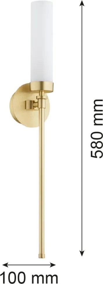 Aplica de perete stil elegant PRESTON alama/sticla opal