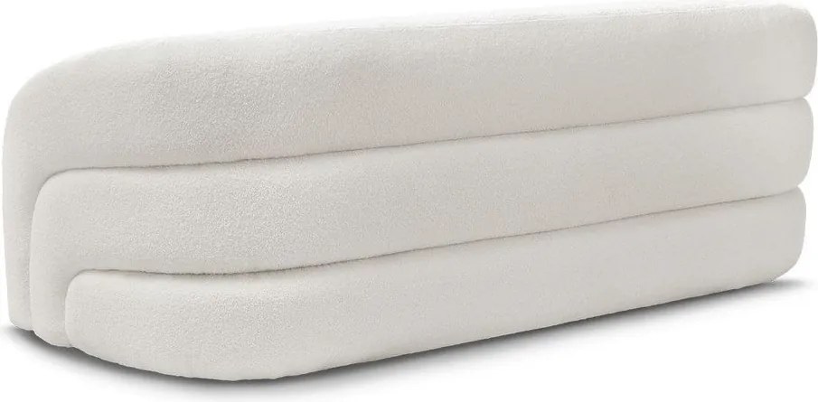 Canapea albă cu tapițerie din țesătură bouclé 193 cm Elina – Bobochic Paris