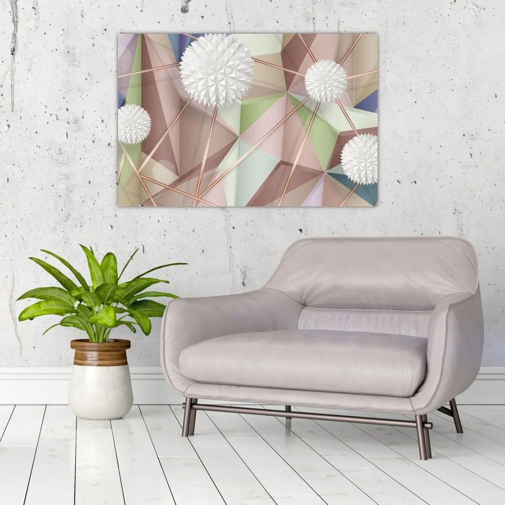 Tablou - 3D abstract culori pastel (90x60 cm)