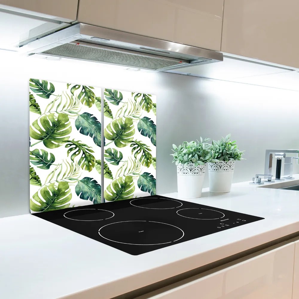 Tocator din sticla frunze tropicale