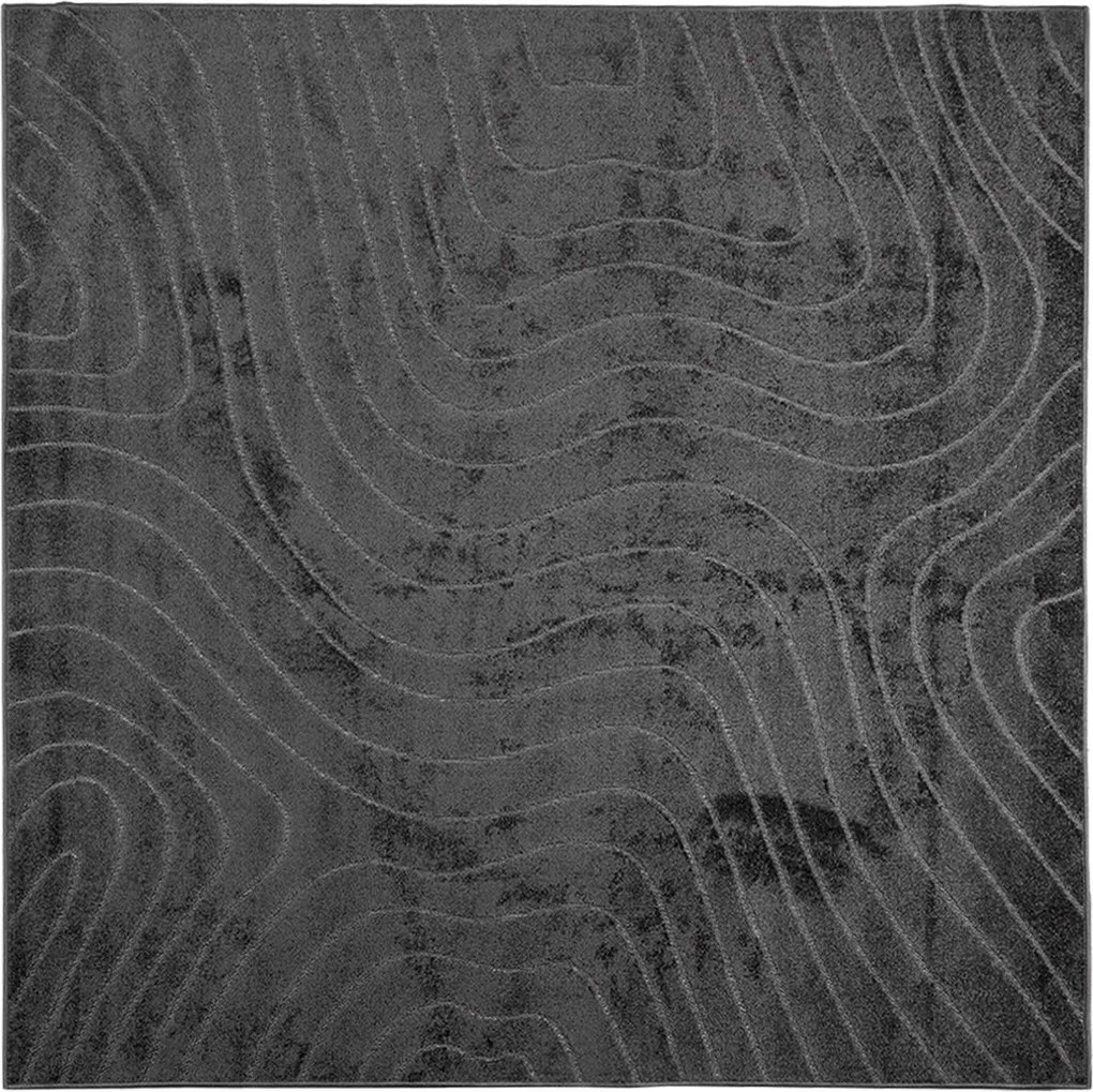 vidaXL Covoare de zonă Pătrat PALMERAS Antracit 120 x 120 cm Poliester