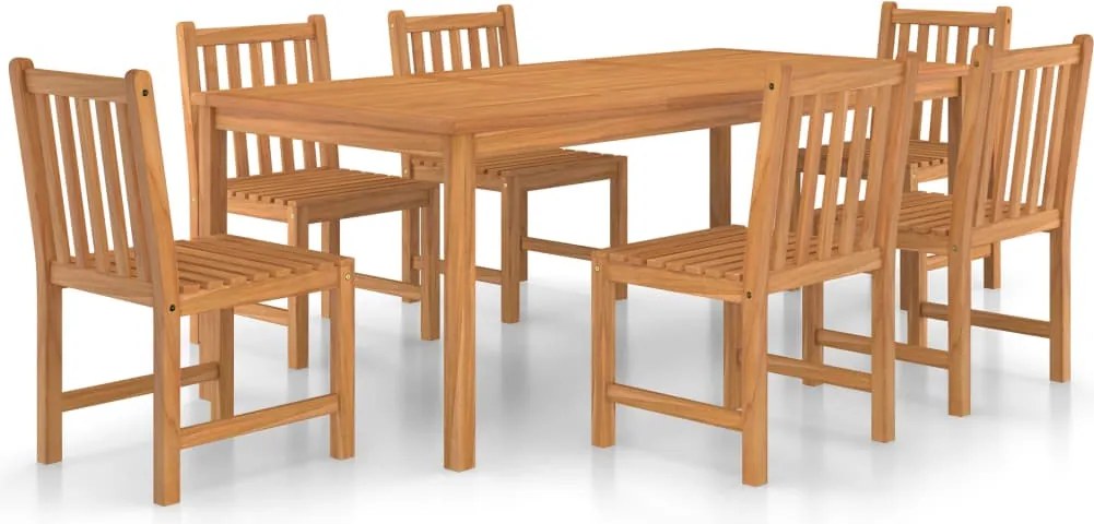 vidaXL Set mobilier grădină, 7 piese, lemn masiv de tec