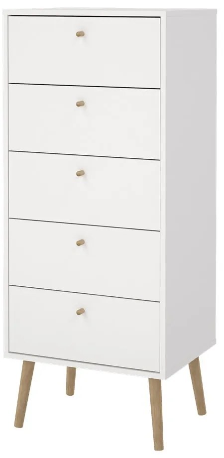 Comodă albă înaltă 50x120 cm Bodo – Tvilum