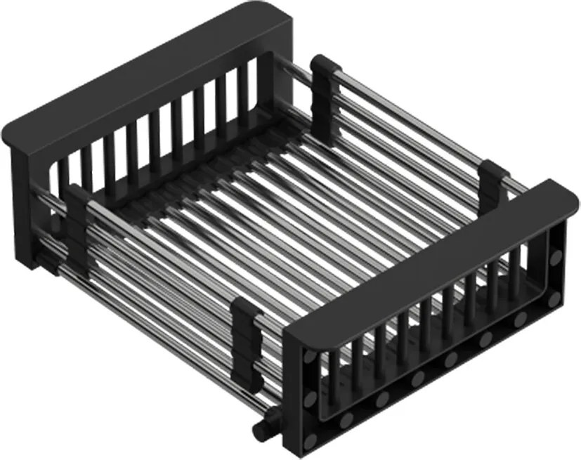 Cos scurgere dreptunghiular Quadron Unique inox - negru