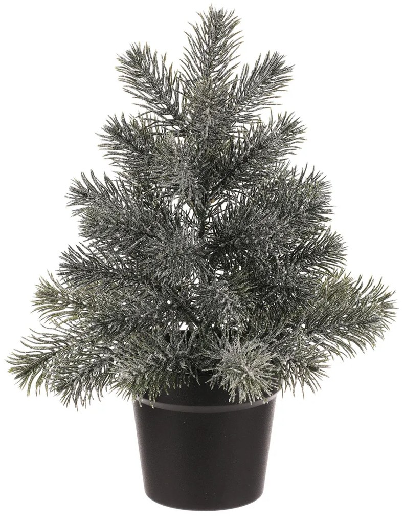 Brad decorativ în ghiveci, 50 cm, verde înzăpezit, 50 cm